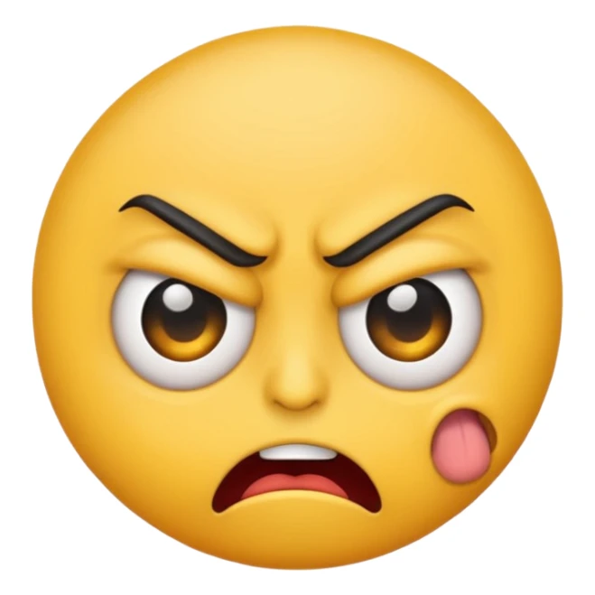 A mix or an angry emoji and eye roll emoji  sticker