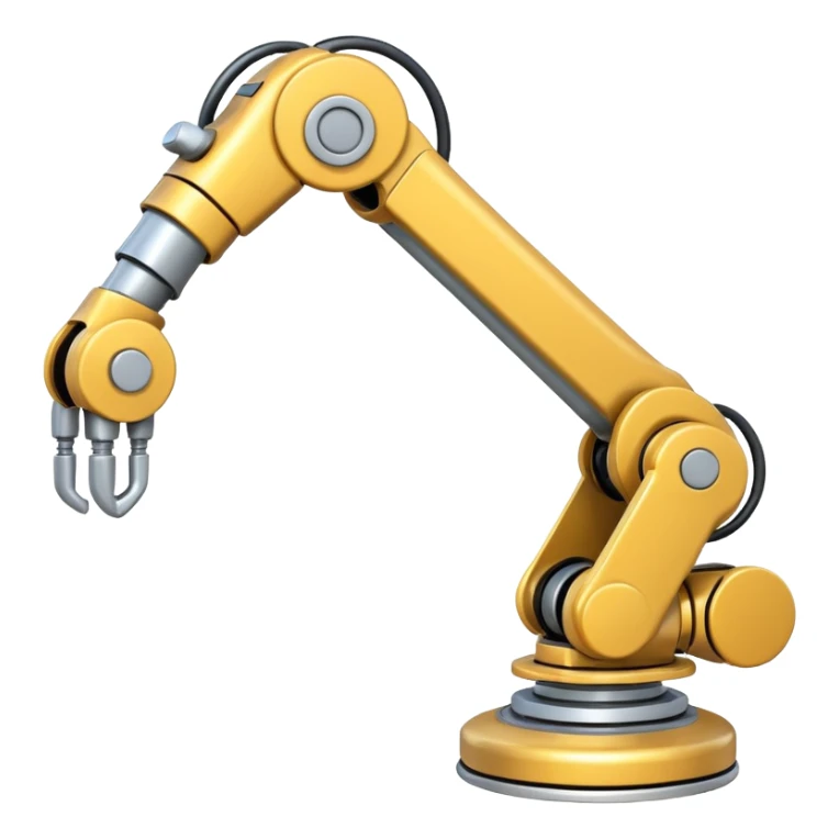 Industrial Arm – Silver robotic arm, gripping tool sticker