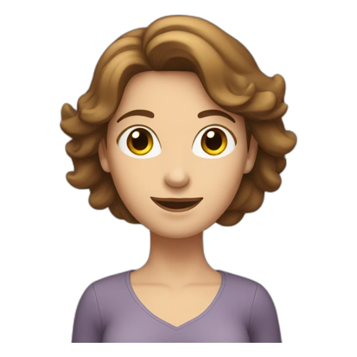 brown hair white woman with arms up sticker