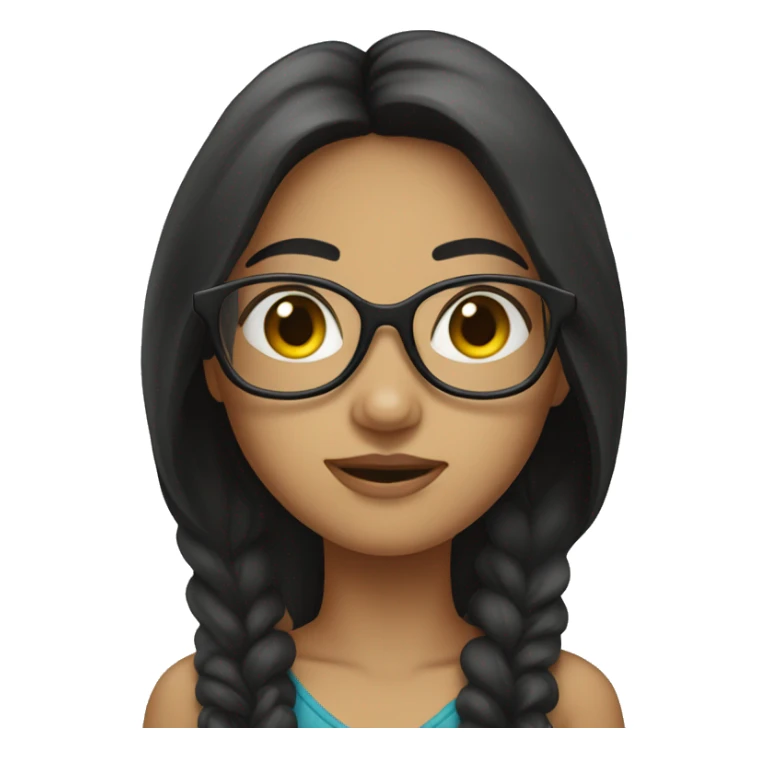 Girl with Long Dark hair and Glases  sticker