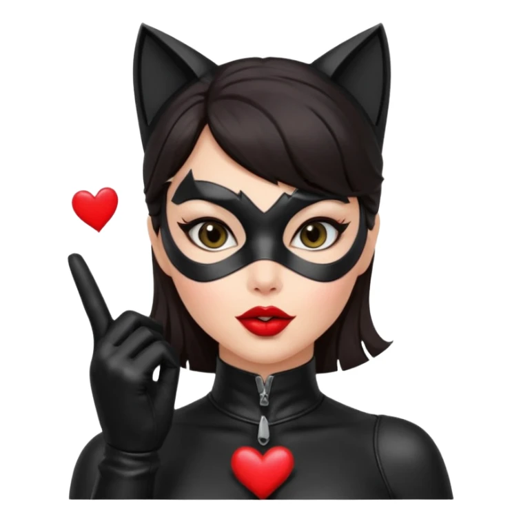 Catwoman manda besos corazon sticker