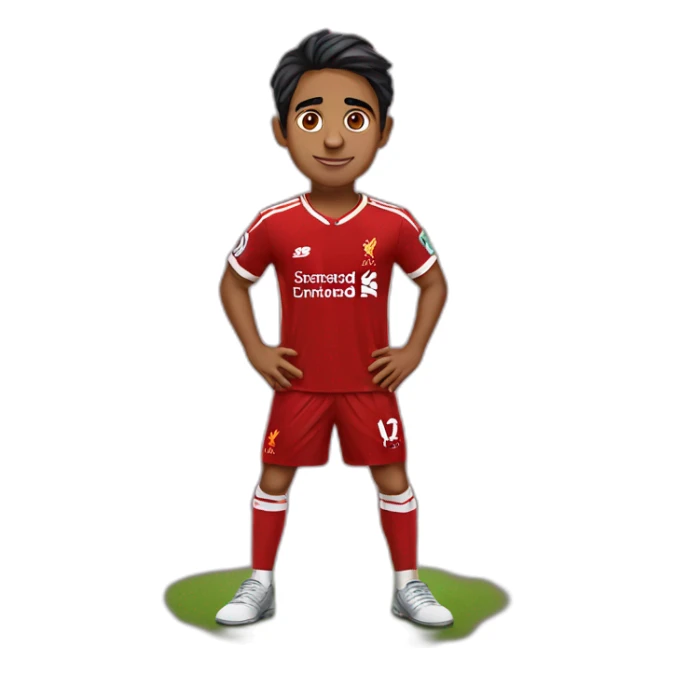 Indian boywearing Liverpool jersey  sticker