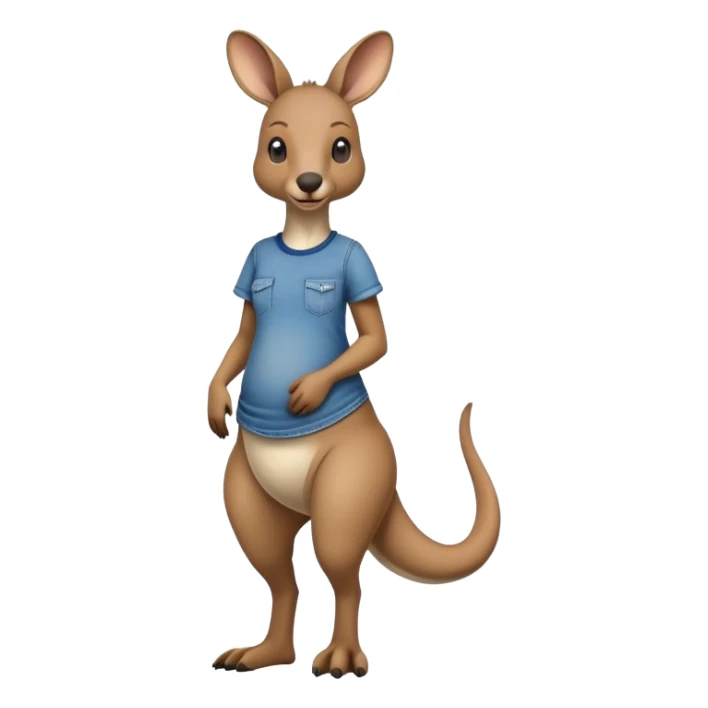 female kangaroo anthropomorphised wearing jeans and a t-shirt walking upright sticker