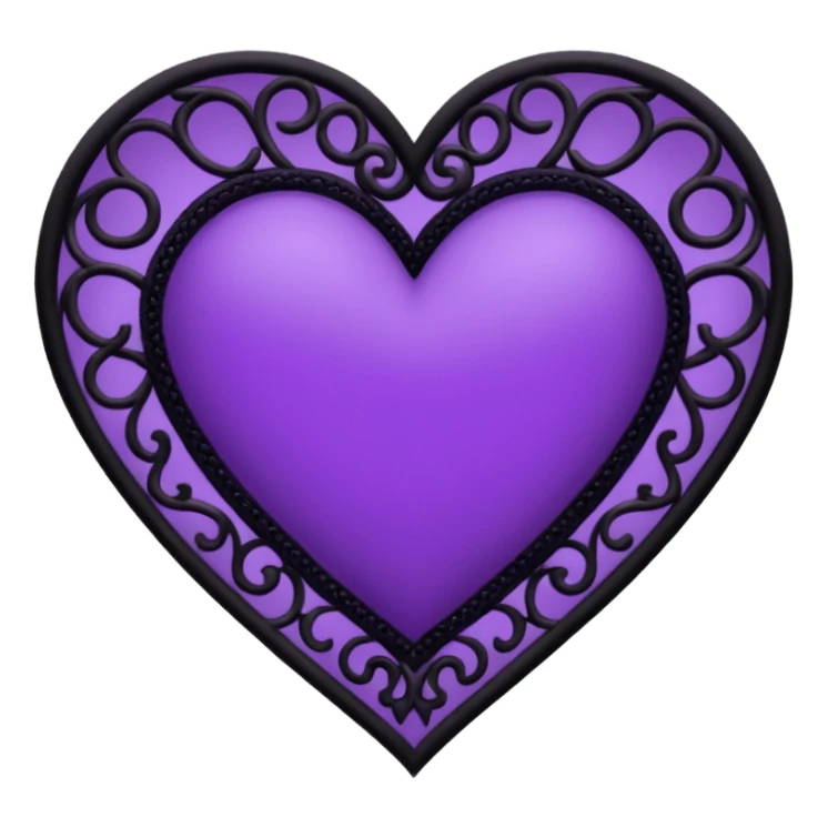 heart with purple gothic black lace sticker