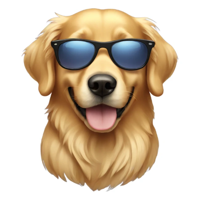 Golden retriever wearing sunglasses  sticker