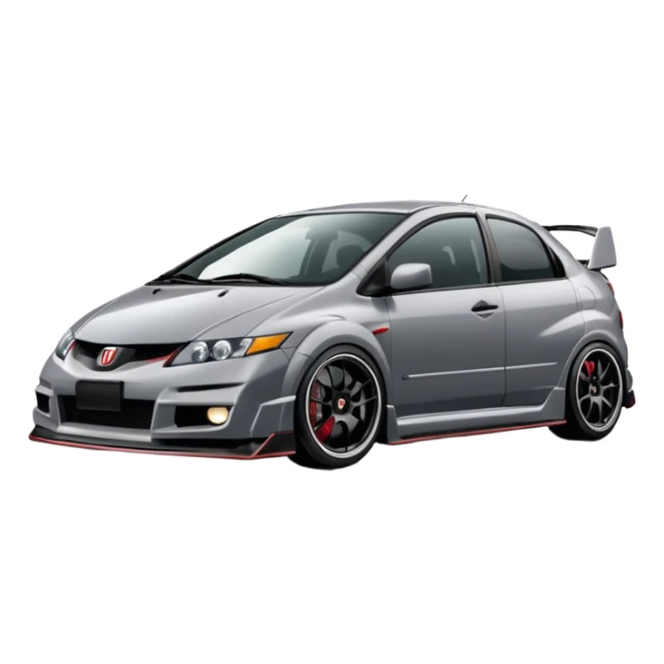 2004 grey Honda civic type r black rims without a spoiler or splitter sticker