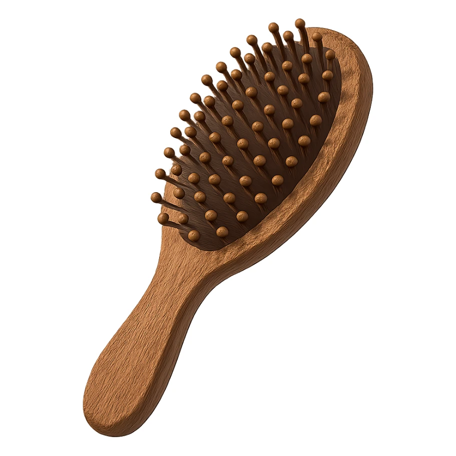 a brown hairbrush, simple, clear details sticker