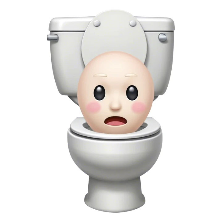 A toilet with a head coming out of it sticker