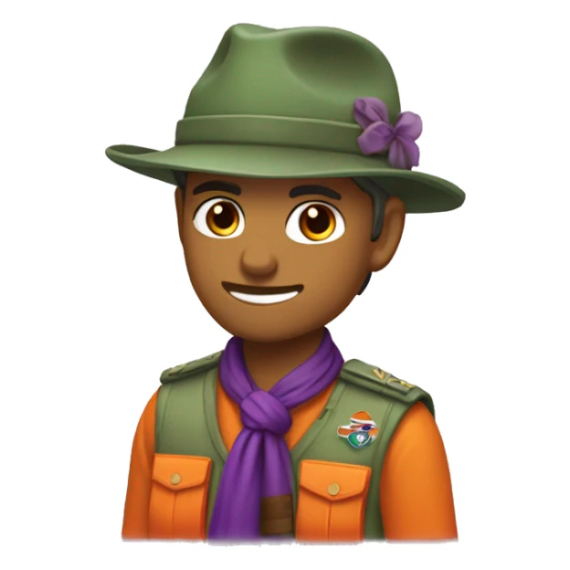 pañuelo scout verde, naranja y violeta sticker