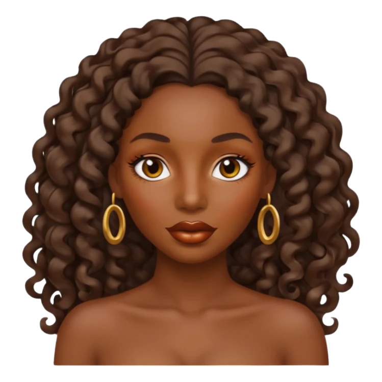Black beautiful woman with bronze skin, long curls and full lips sticker