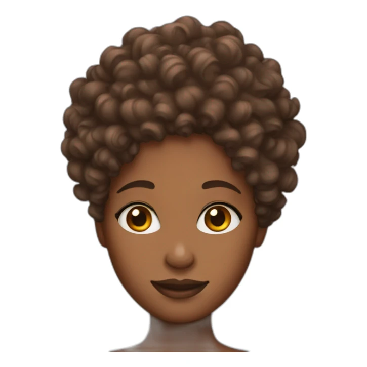 curly hair brown skin lady sticker