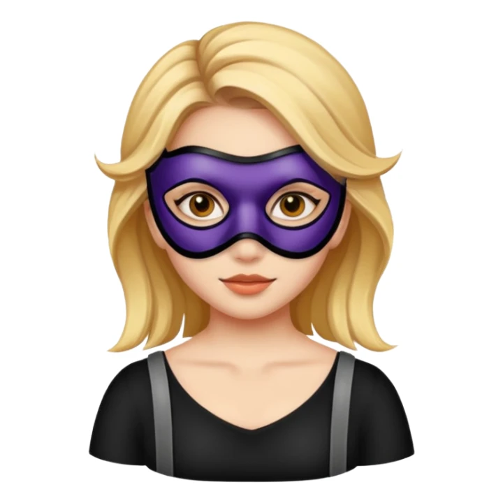 A girl with a mask sticker