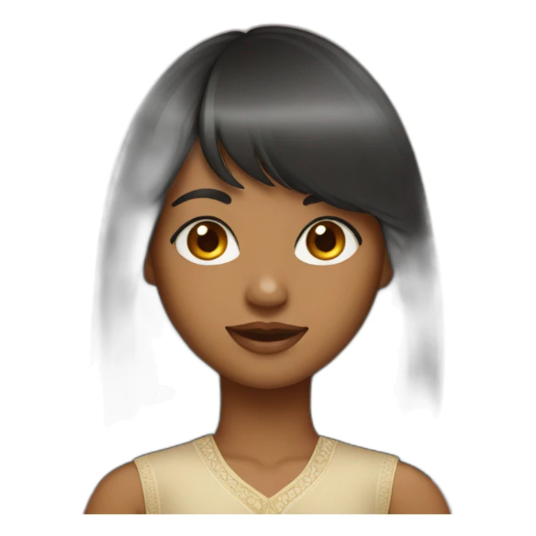 indian girl with bangs hairstyle sticker
