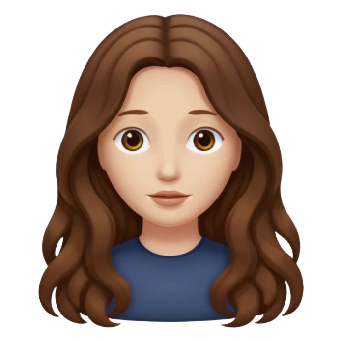 a woman with brown wavy long hair, doesnt have a face, no eyes or lips sticker