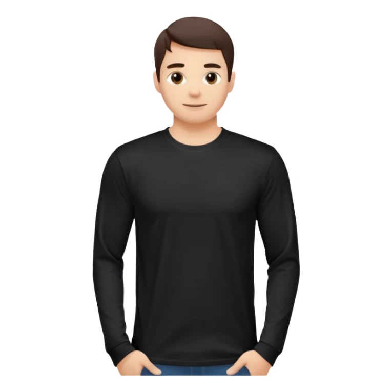 minimalist long-sleeve t-shirt, no logo sticker