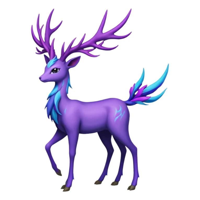 Pokemon legendary cian and purple  xerneas sticker