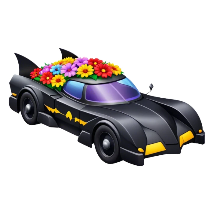 Batmobile full of flowers sticker