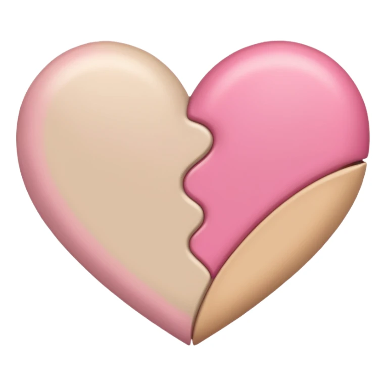 Make a heart with one half being like “🩷” and the other being beige sticker