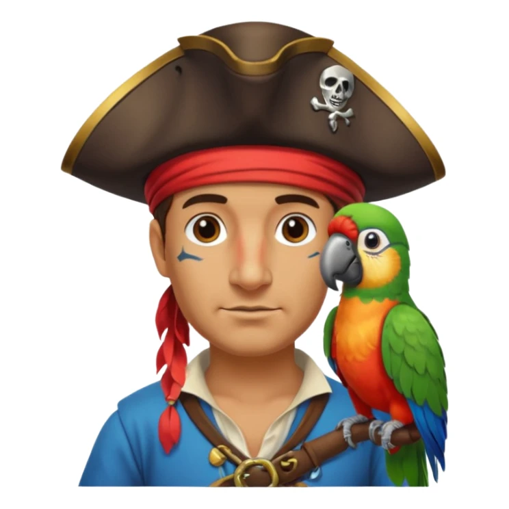 pirate and parrot sticker