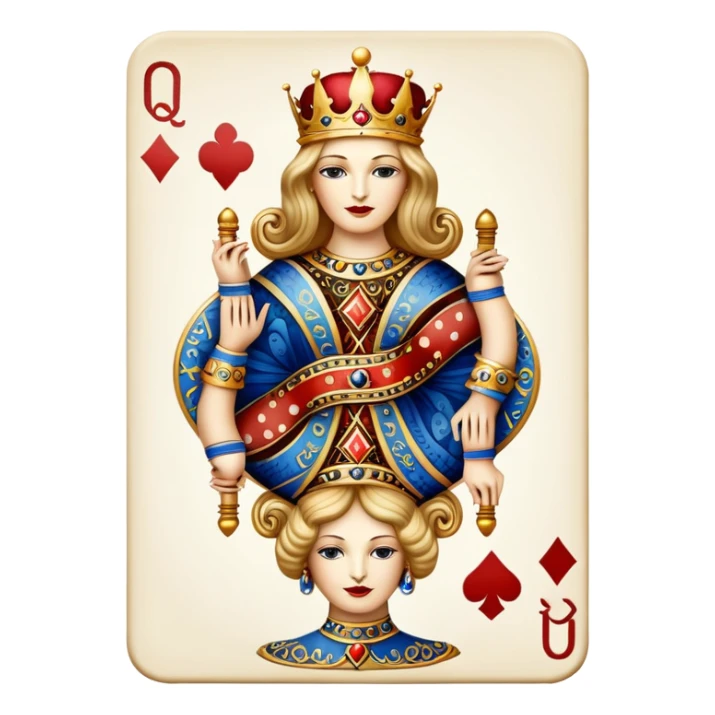 queen of clubs playing card sticker
