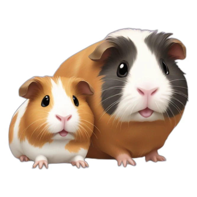 Guinea pig accompanied by baby guinea pig  sticker