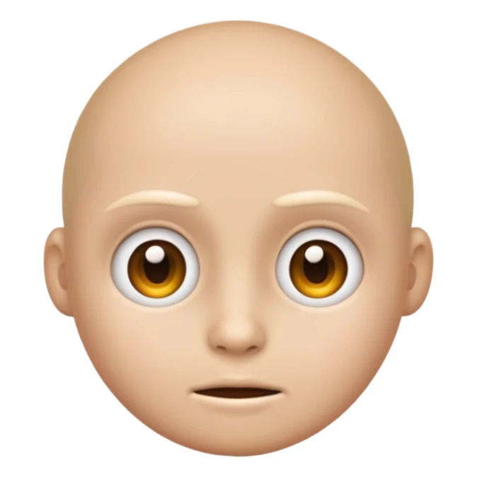 emoji with *NO* eyebrows staring into your soul  sticker
