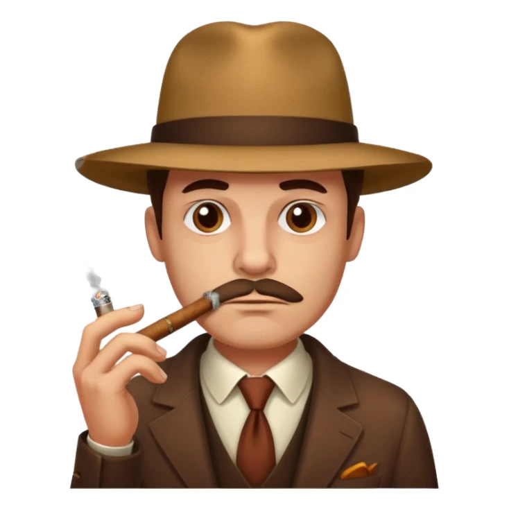 a suspicious person smoking a cigar sticker