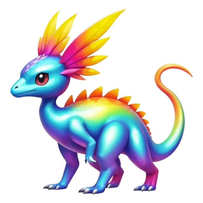 Shiny Exotic Tropical Pokémon-Fakémon-hybrid-creature (full body) sticker