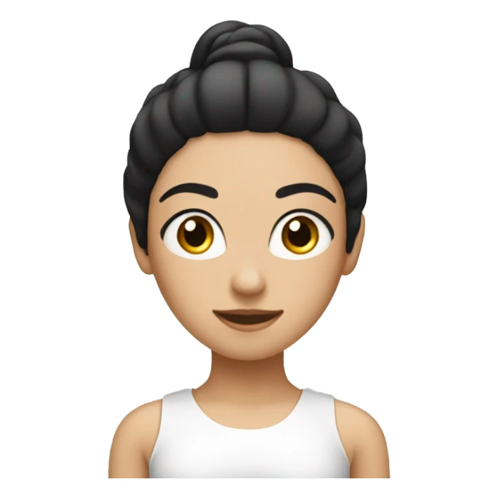 Women white with a black Hair in pilates sticker