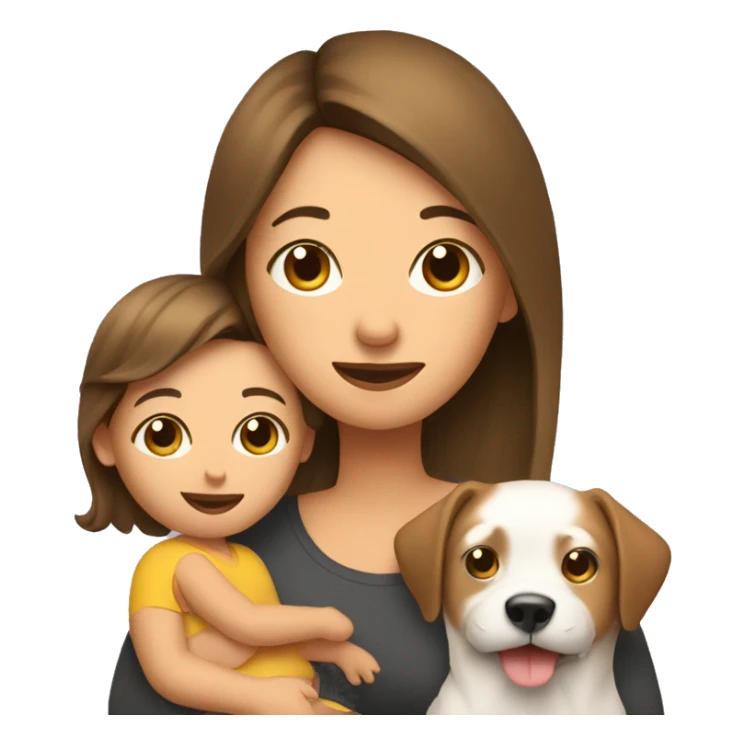mom with baby and dog sticker