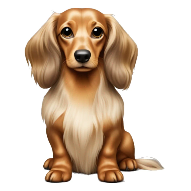 Sideway standing Longhair cream shaded piepald dachshund sticker