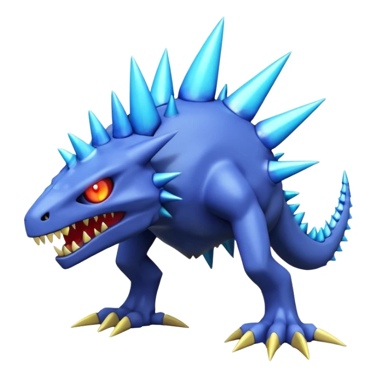 A 3D CGI model of a randomly-colored cool badass Fakémon-Pokémon-Digimon-Spectrobe-creature (full body) sticker