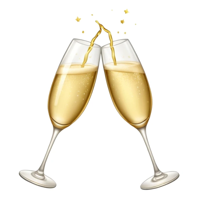 two clinking glasses emoji, anniversary, celebration, sparkles, happy sticker