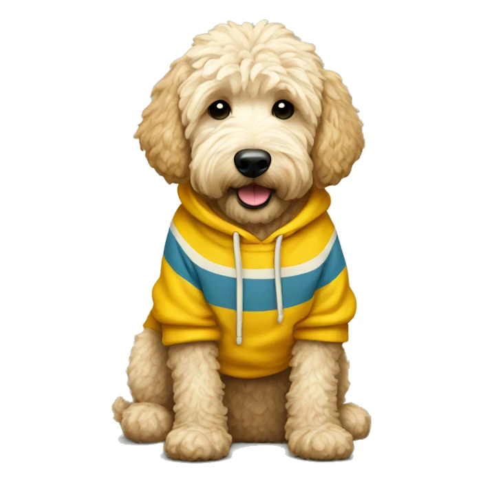 Golden doodle with a sweatshirt  sticker