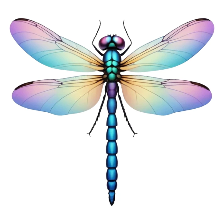 Peaceful Dragonfly change color  keep  black background  sticker