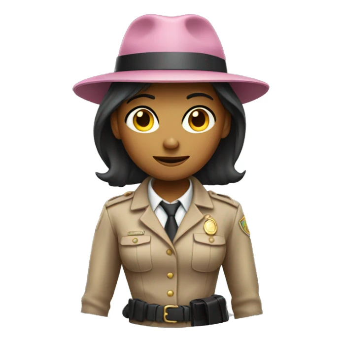 Pink wearing female detective tan skin  sticker