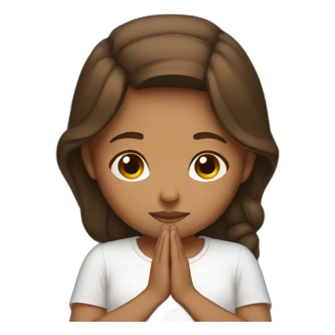 brown hair girl praying sticker