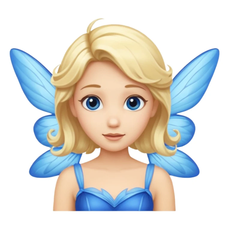 Flying blue fairy with blonde hair sticker