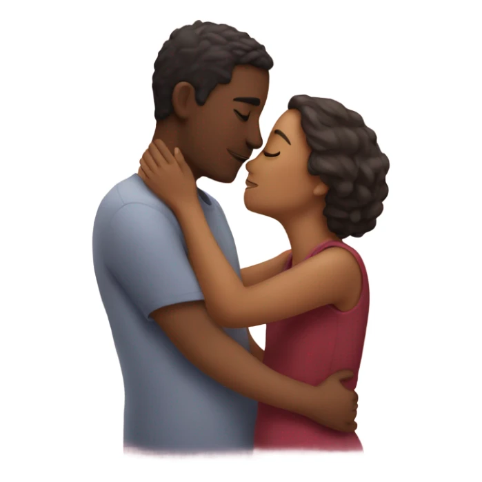 2 people kissing romantically, hearts in background sticker