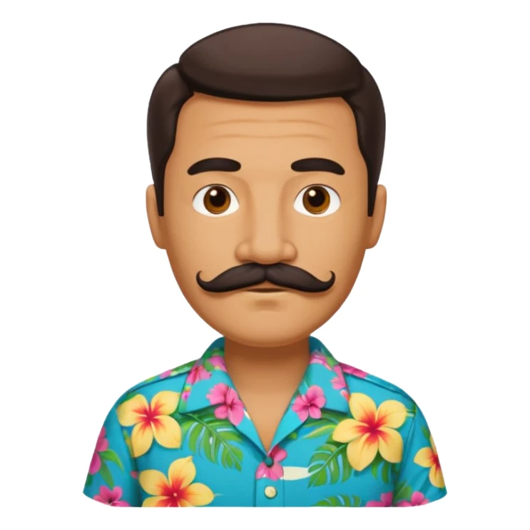 Retro 70s man  in hawaii t-shirt sticker