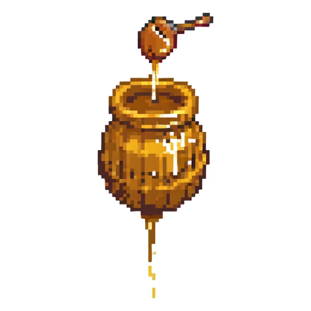 simple honey pot with honey dripping sticker