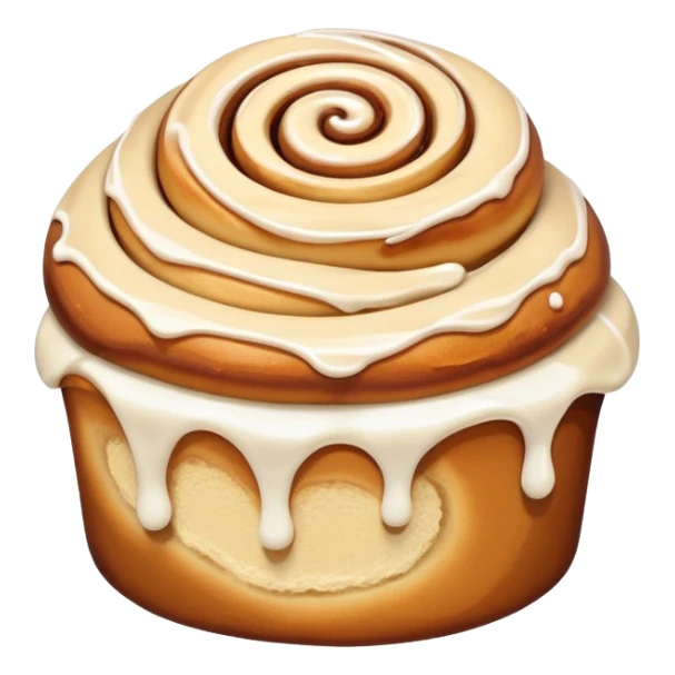 ultra realistic cinnamon roll extra frosting drip sticker