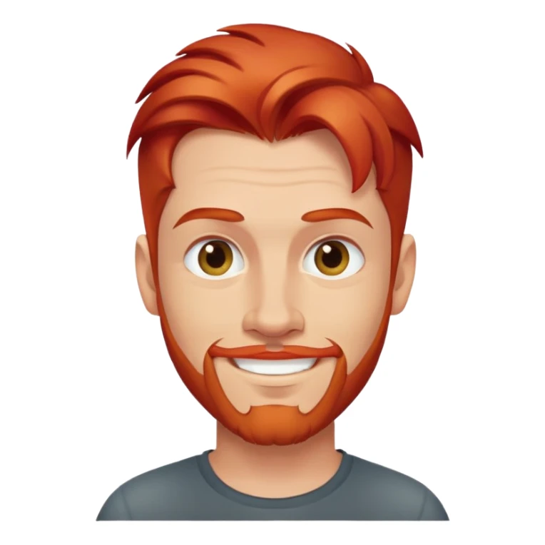 Smirking man with red hair and goatee  sticker