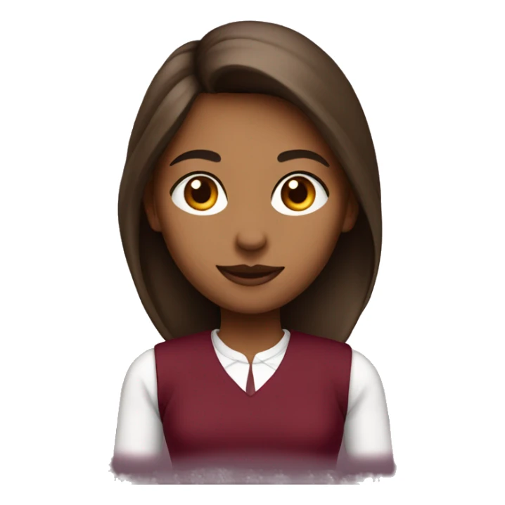 College girl in burgundy outfit sticker