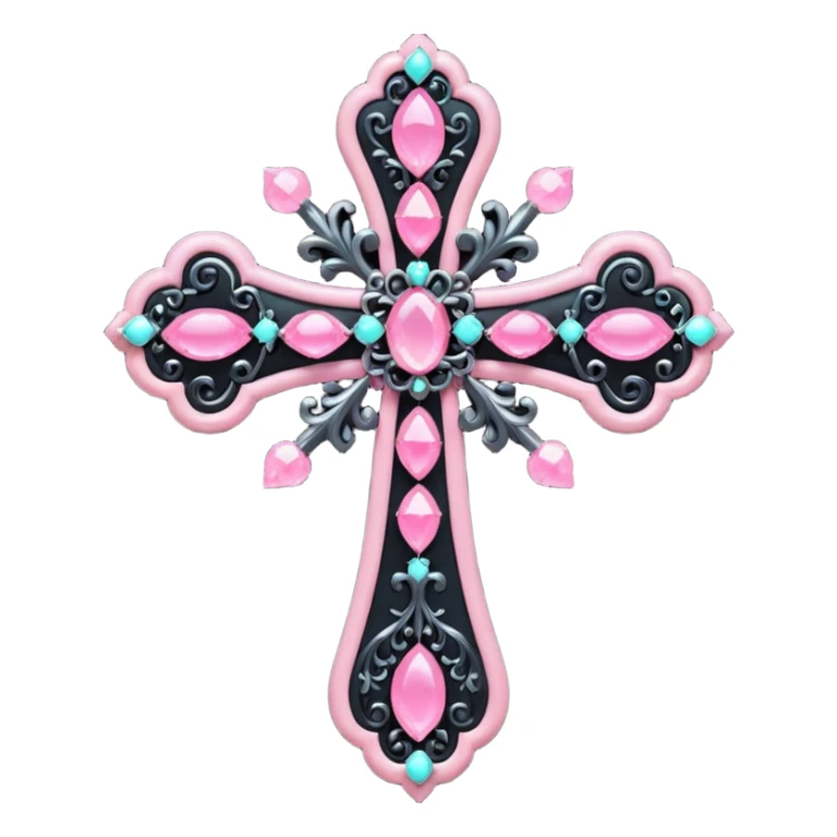 soft cute black pink goth cross , no woman sticker