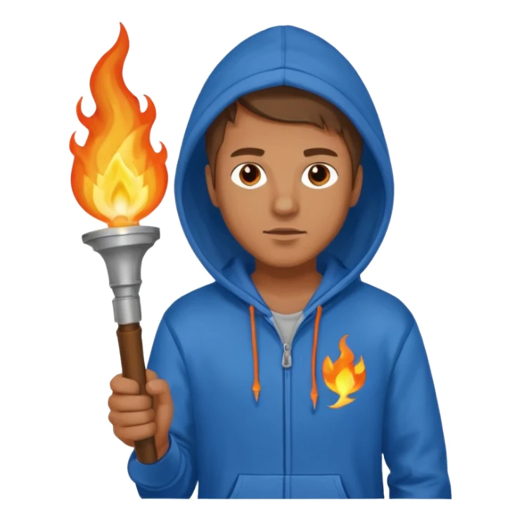 blue hoodie man The torchbearer sticker