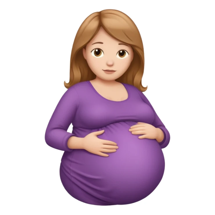 very heavily pregnant overdue woman with very very large belly sticker