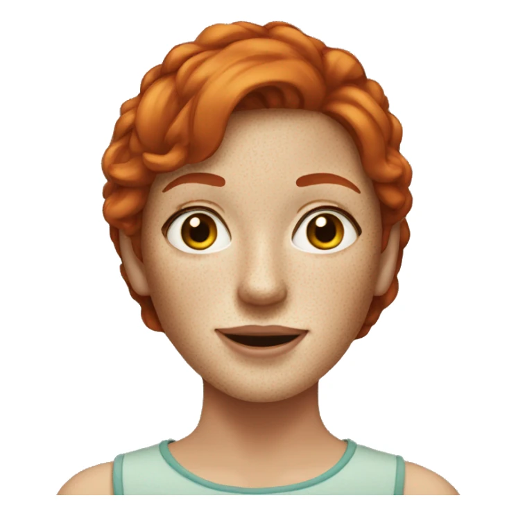 Redhead woman with freckles sticker