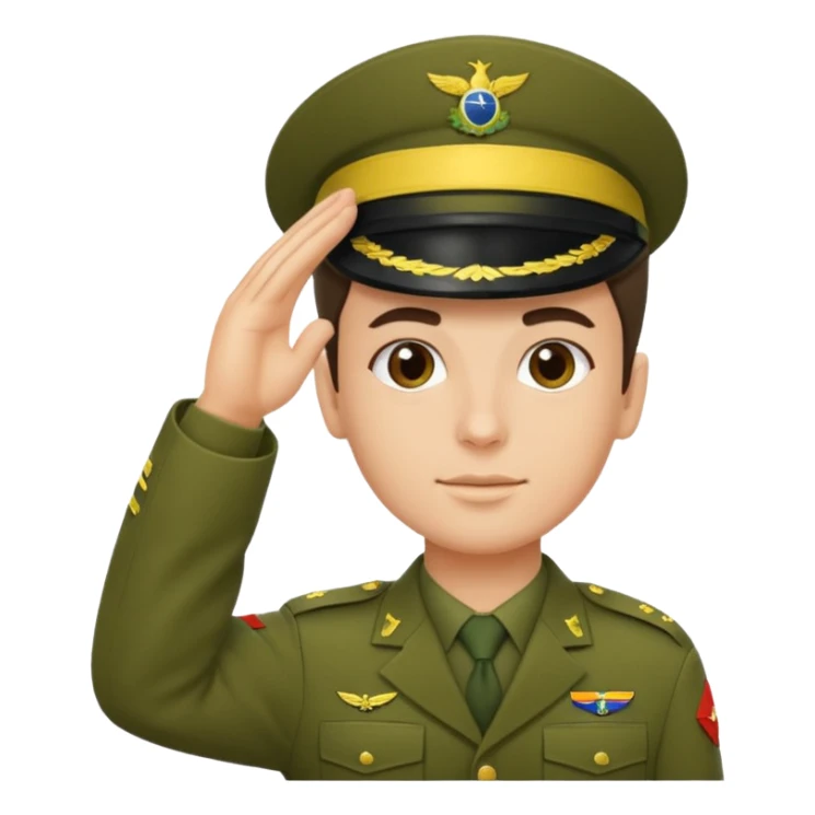 Faça o uniforme do EXÉRCITO BRASILEIRO em um soldado fazendo continência  sticker