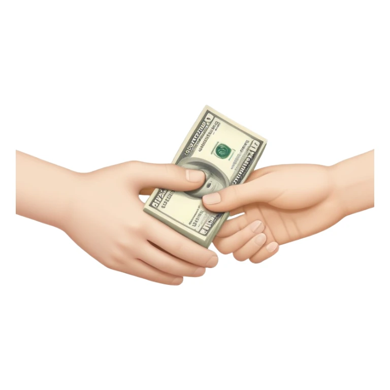 handing give money to other hand sticker
